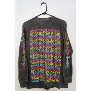 Silversun Pickups Official Band Merchandise Gray Long Sleeve Tour Tee Neon SZ S